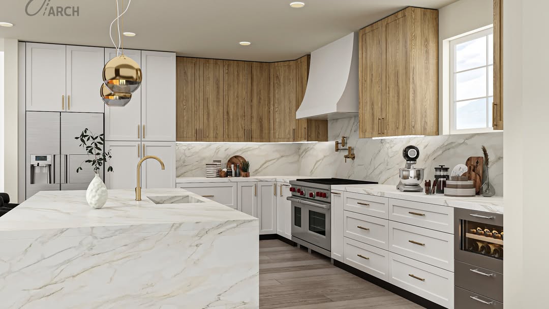 Form meets function in this custom kitchen design. Built for