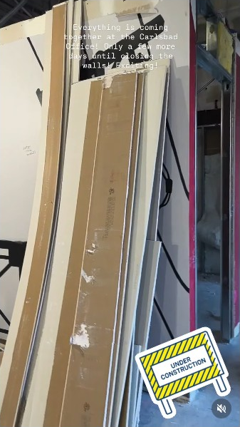 Carlsbad office transformation in progress. Plans → Permits 